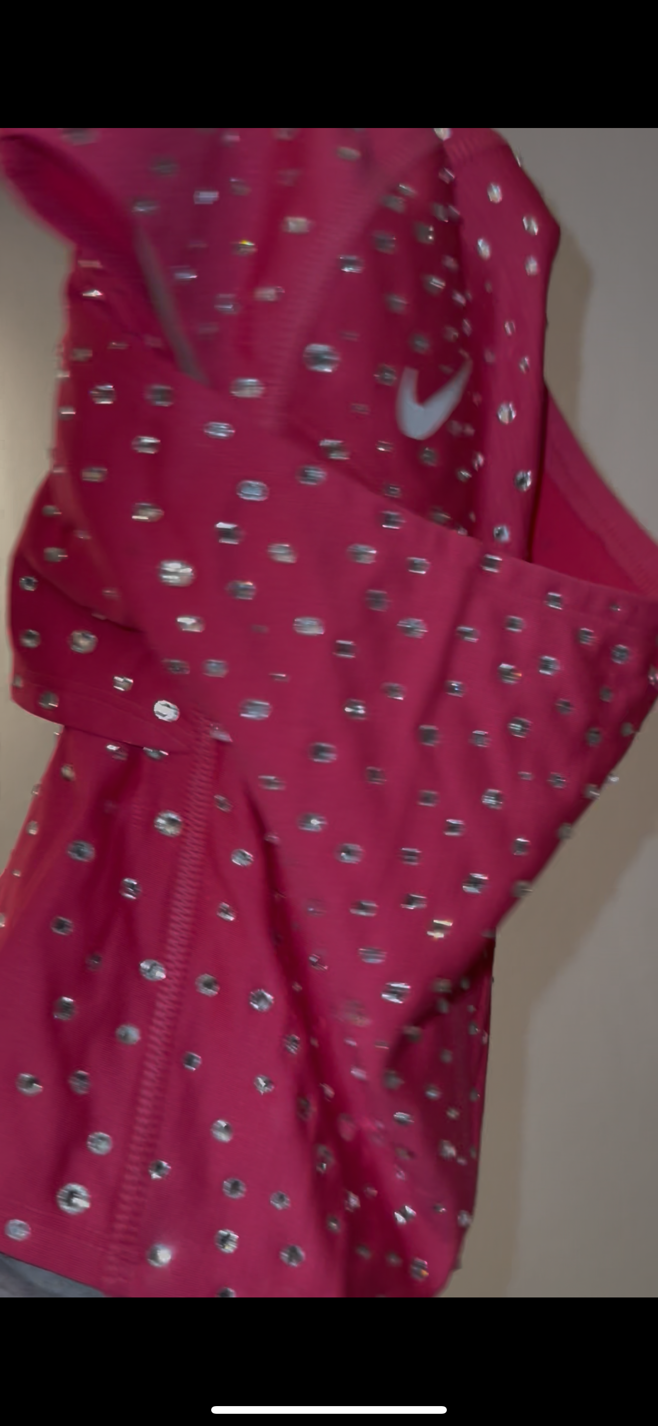 PINK  HOODED MASK FULLY BEDAZZLED